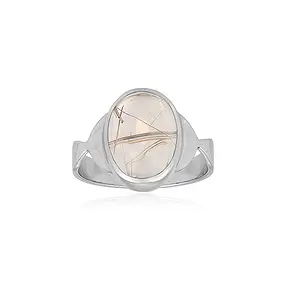 Bague Quartz-Rutile, ovale (15 x 11mm), taille 60 (20), rhodiée | Marco Schreier