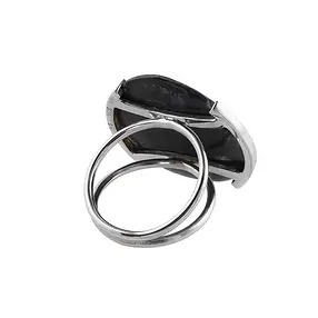 Ring Perlmutt, Yin Yang rund (25mm), Größe 54 (17) rhodiniert | Marco Schreier