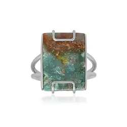 243018250046 Bague pierre de Garut, rectangle (20 x 15mm), rhodié, taille 54 (17) | Marco Schreier