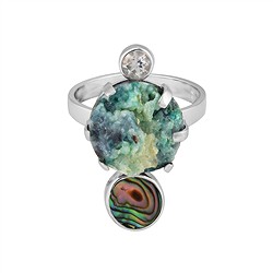 243018250062 Ring Gem Silica, Paua Muschel, Größe 54 (17), rhodiniert | Marco Schreier