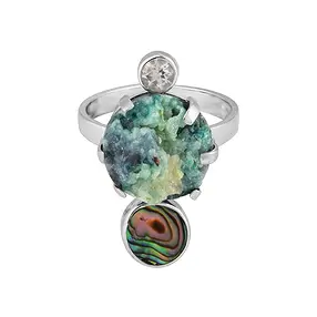 Ring Gem Silica, Paua Muschel, Topas, Größe 54 (17), rhodiniert | Marco Schreier