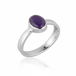 243018250304 Ring Sugilith, Oval (8 x 6mm), Größe 63 (20), rhodiniert  | Marco Schreier