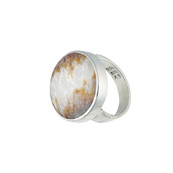 243018250361 Ring Caramel-Druzy, rund, Größe 57 (18), rhodiniert | Marco Schreier