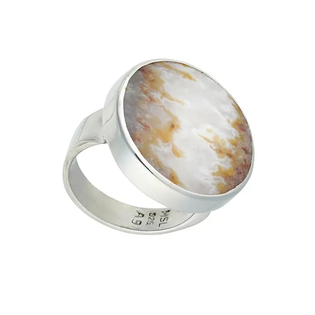 Ring Caramel-Druzy, rund, Größe 60 (19), rhodiniert | Marco Schreier