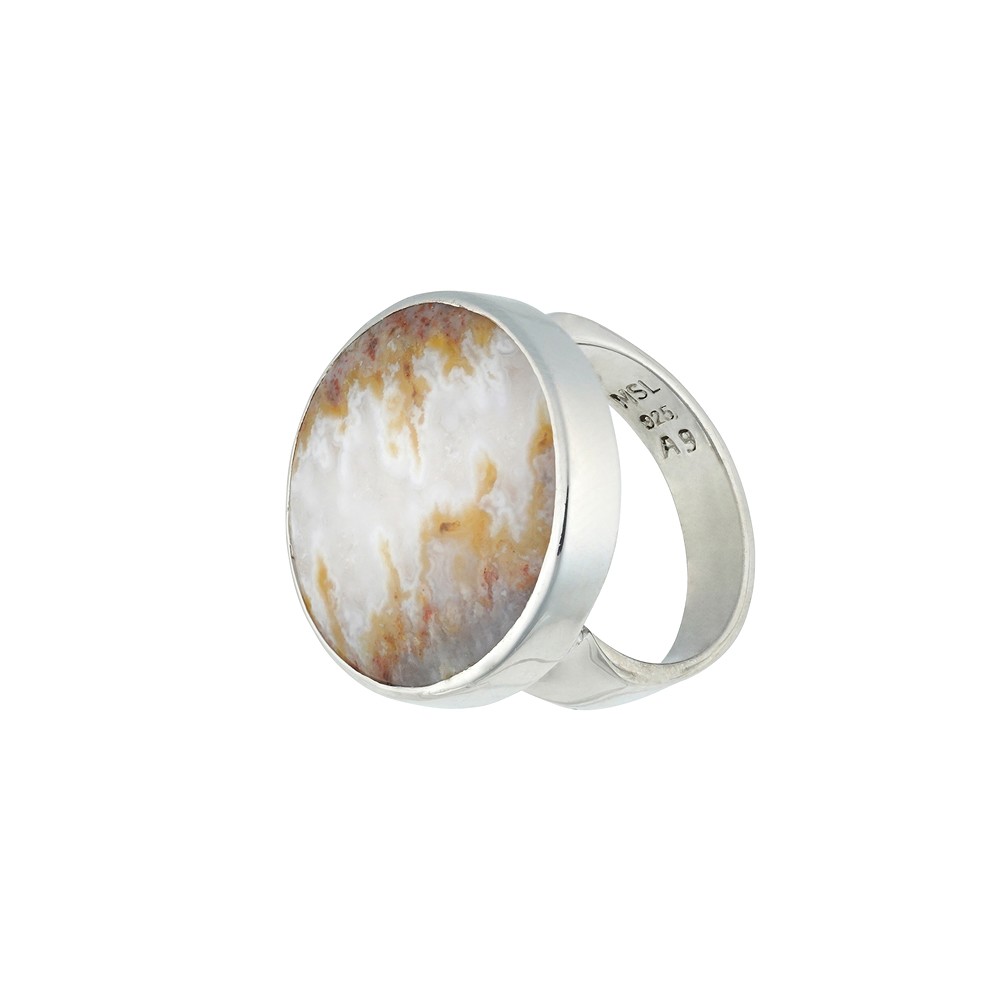 Ring Caramel-Druzy, rund, Größe 63 (20), rhodiniert | Marco Schreier