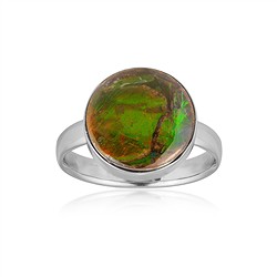243018250434 Ammolite ring, round (14mm), size 63 (20), rhodiniert | Marco Schreier
