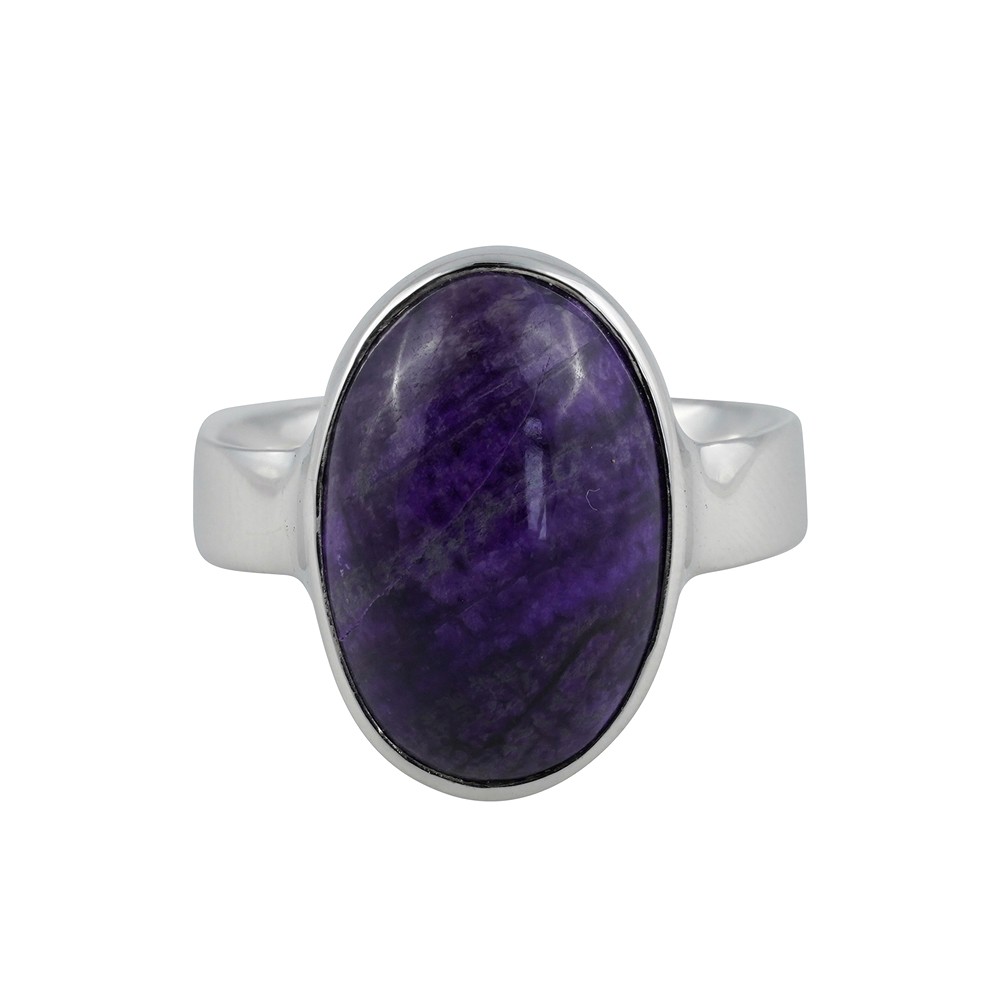 Sugilite ring, oval (20 x 13mm), size 60 (19), rhodiniert  | Marco Schreier