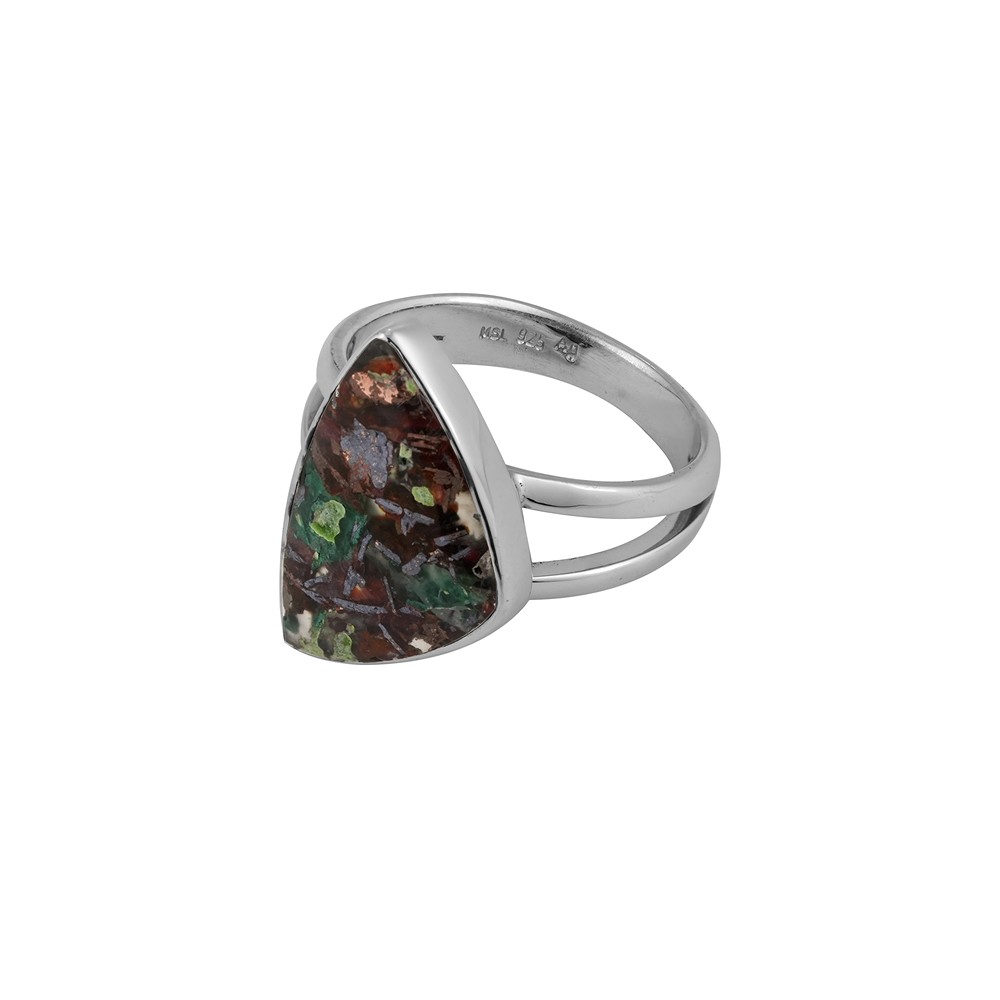 Anello con calcedonio Venus, Fancy (20 × 13 mm), misura 60 (19), placcato in rodio | Marco Schreier