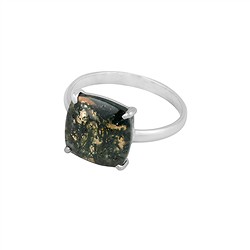 243018260184 Anillo de ágata musgo, talla «cushion», talla 54 (17), rodinado | Marco Schreier