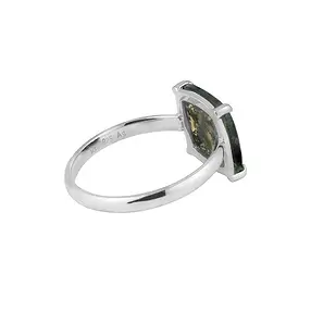 Bague en agate mousse, taille « coussin », taille 63 (20), rhodiée | Marco Schreier
