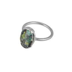 243018260205 Anello con calcedonio Venus, ovale (17 × 11 mm), misura 57 (18), placcato in rodio | Marco Schreier