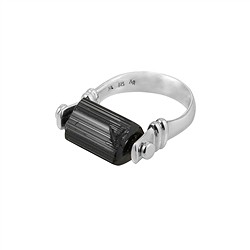 243018260269 Ring Schörl, Naturkristall 12 × 9 mm, Größe 63 (20), rhodiniert | Marco Schreier