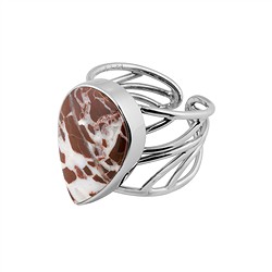 243018260286 Bague Dragon Lace en agate, forme goutte, rhodiée, taille 54 (17) | Marco Schreier