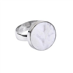 243023220107 Agate (white) ring, round, size 63, platinum plated | Marco Schreier
