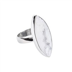 243023220131 Druzy Agate (white) Marquise ring, size 63, platinum plated | Marco Schreier
