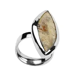 243023220200 Lace Agate Marquise ring, size 54 (17), platinum plated | Marco Schreier