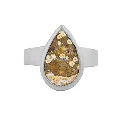 243023220208 Bague jaspe océan, goutte (18 x 12mm,) taille 60 (19), platiné | Marco Schreier