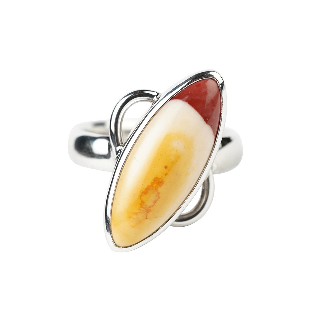 Bague Mookaïte Marquise (23 x 9mm), taille 63, platiné | Marco Schreier