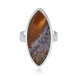 243023220416 Anillo marquesa de jaspe oceánico, talla 63, platinado | Marco Schreier