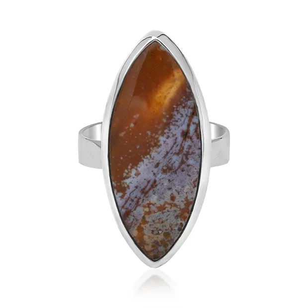 Ocean Jasper Marquise ring, size 63, platinum plated | Marco Schreier
