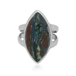 243023230048 Anello marquise in zarinite (25 x 13 mm), placcato in platino, misura 16 (51) | Marco Schreier