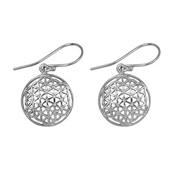 244005130040 Boucles d'oreilles avec crochets Fleur de vie, argent  | Marco Schreier