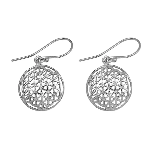 Boucles d'oreilles avec crochets Fleur de vie, argent | Marco Schreier