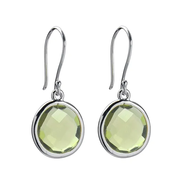 Boucles d'oreilles avec crochets en prehnite, 2,8cm | Marco Schreier