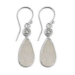 244005150034 Boucles d'oreilles avec crochets Agate (Druzy) goutte, Topaze, 2,5cm | Marco Schreier
