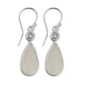 Ohrhänger Achat (Druzy), Tropfen, Topas, 2,5cm | Marco Schreier