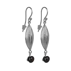 244005150041 Earrings "Marquise" with dark pearl, 5.2 cm | wholesaler gems & healing stones