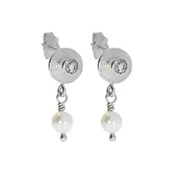 244005160013 Ohrstecker Perle, Topas (weiß), 1,9cm | Edelsteine, Heilsteine & Schmuck-Handel