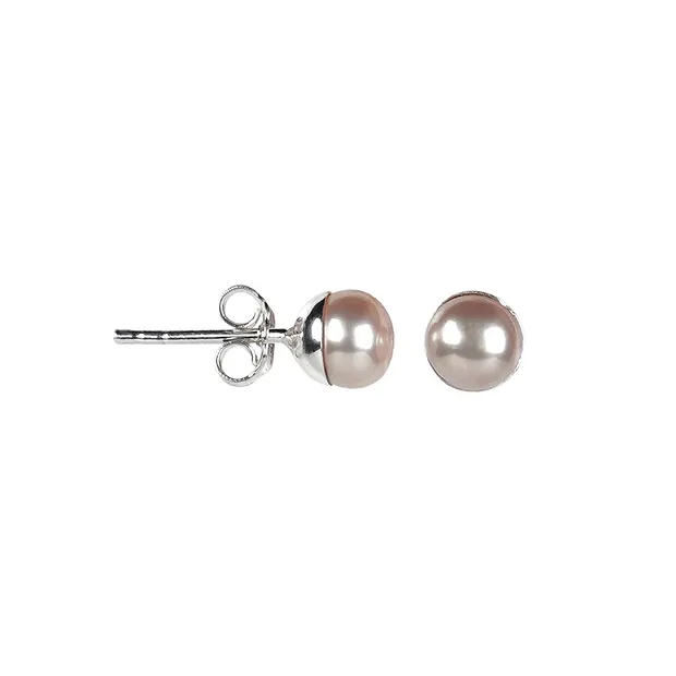 Ohrstecker Perle hellviolett rund (5mm) | GH Edelsteine, Heilsteine & Schmuck