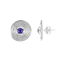 244005190089 Ohrstecker Lapis Lazuli Kreis mit Spirale, 1,5cm | Marco Schreier