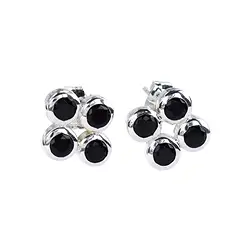 244005200001 Clous d'oreilles Spinelle noir à facettes | Marco Schreier