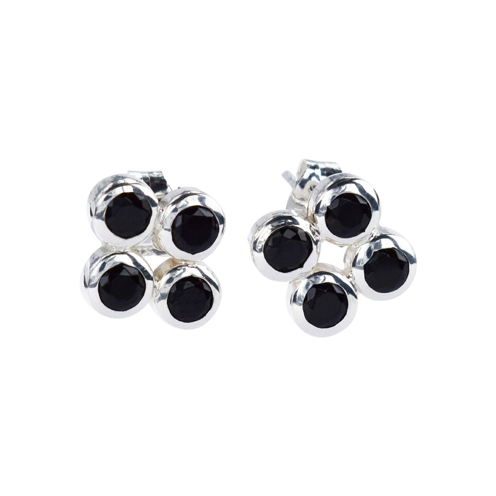 Ohrstecker Spinell schwarz facettiert | Edelsteine, Heilsteine & Schmuck-Handel