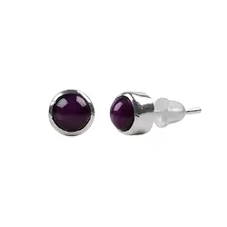 244005200068 Clous d'oreilles Rubis étoile rond 5-6mm, rhodié | Marco Schreier