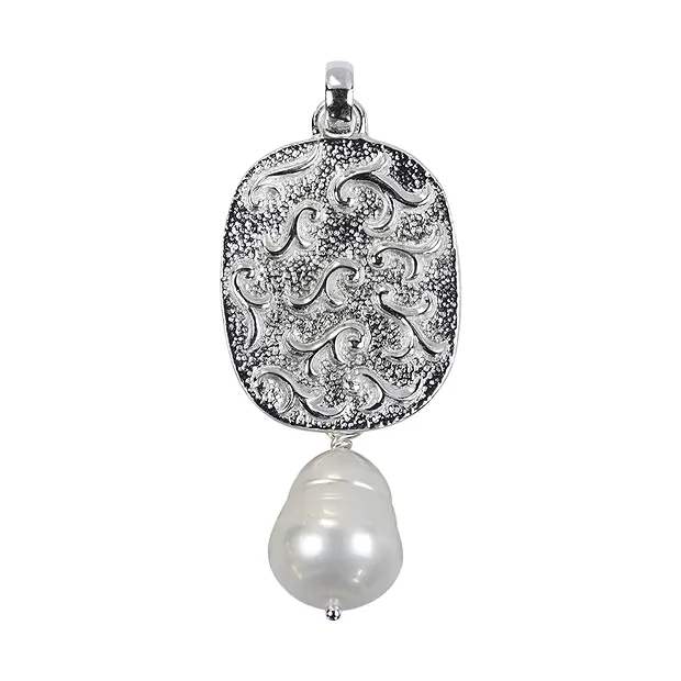 Ohrhänger Rankenzierde Perle weiß, 5,6cm | GH Edelsteine, Heilsteine & Schmuck