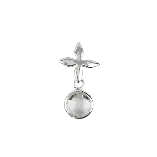 Ohrhänger Bergkristall (8mm) mit Kreuz, | GH Edelsteine, Heilsteine & Schmuck