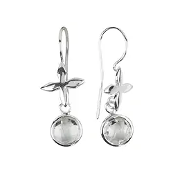 244005200089 Ohrhänger Bergkristall (8mm) mit Kreuz, | GH Edelsteine, Heilsteine & Schmuck