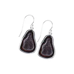 244005220106 Boucles d'oreilles avec crochets Agate Géodes, 4,3cm (grand) | Marco Schreier