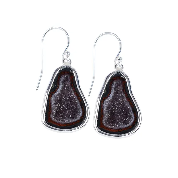 Boucles d'oreilles avec crochets Agate Géodes, 4,3 cm | Marco Schreier