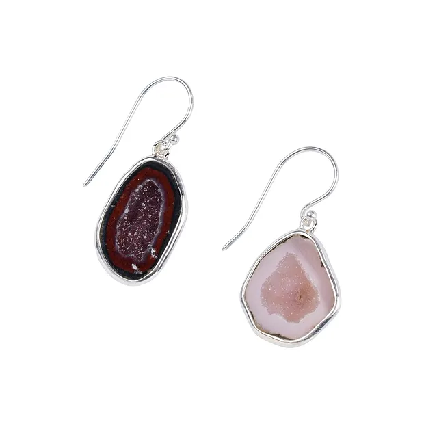 Agate Geode earrings, 3.5 cm | wholesale supplier gems, healing stones & jewelry