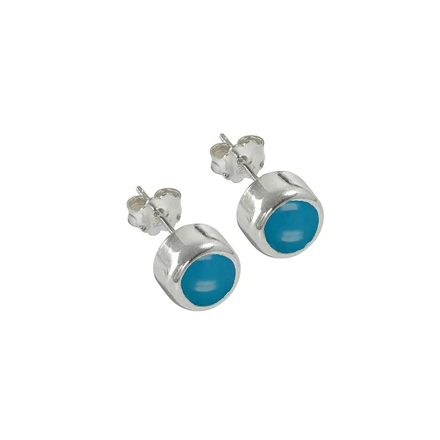 Earstuds Turquoise (4mm) round | minerals trade - gems, healing stones & jewelry