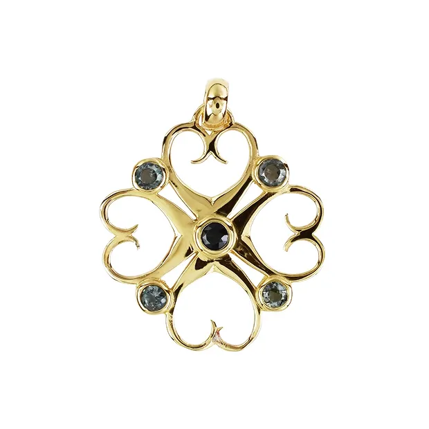 Boucles d'oreilles avec crochets "Bonheur du coeur" Tourmaline (verte), 3,5cm, doré | Marco Schreier