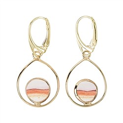 244009210329 Earrings Java Sunset jasper drops, 3.8 cm, gold-plated | Marco Schreier