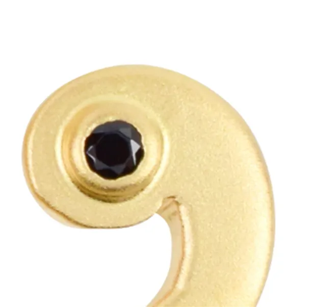 Orecchini a forma di viticcio, Spinello nero, 5,3 cm, placcati oro | Marco Schreier