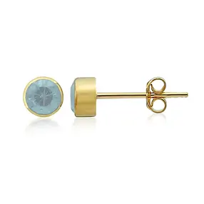 Earstuds Topaz blue round (6mm), faceted, 0.7cm, gold-plated | Marco Schreier