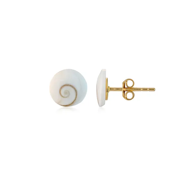Clous d'oreilles Œil de Chiva (10mm), rond, 1,0cm, doré | Marco Schreier