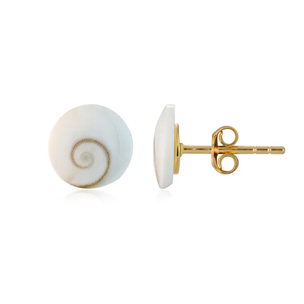 Clous d'oreilles Œil de Chiva (10mm), rond, 1,0cm, doré | Marco Schreier